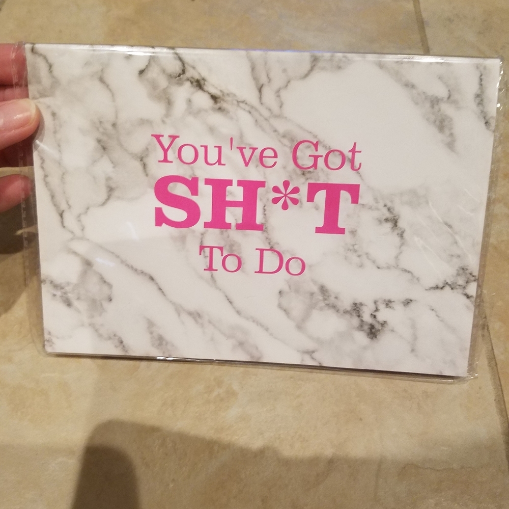 Stationary, pink and white, to do lists